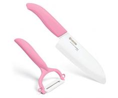 Kyocera Revolution Series Santoku-Messer und Y-Schäler, 14 cm, Pink