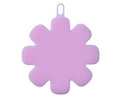 Axgo Silikon-Reinigungsbürste, Pflaumenblüte, Waschbürste, Waschbürste, Waschbürste, Obst, Gemüse, Schrubber Werkzeug, Pink