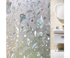 V-Time 43,9 cm x 157,5 in Sichtschutz Fensterfolie 3D Tulpe Glas Folie matt weiß antihaftstatisch Fensterfolie Anti-UV Fensteraufkleber für Badezimmer Home Office Küche Wohnzimmer Tür Glasfolie