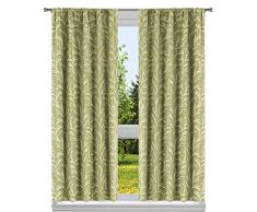 Kelvin Gardinen Set aus gewebten Zweigen, moosgrün, 38x96