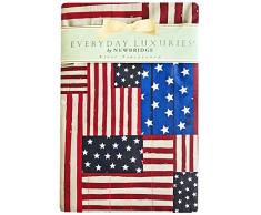 newbridge American Flag Collage Tischdecke aus Vinyl mit Flanellrückseite, für Picknick, Grill, Terrasse und Küche, Vinyl, Multi, 60 x 120 Oblong