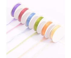 Vaessen Kreatives Organzaband Set, Frühling, eine Mischung aus 6 Farben, 3 mm x 2 m, gewebter Rand für Osterkarten, Scrapbooks, Geschenke, Taufe und andere Bastelprojekte