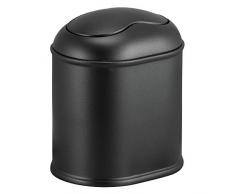 iDesign 78987EU York Abfalleimer Mülleimer für den Waschtisch - schwarz, Plastik, Black, 15,7 x 11,9 x 17,7 cm