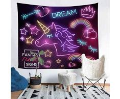 Homefit Wandbehang mit Einhorn-Motiv, für Sandstrand, Picknick, Decke, Camping, Zelt, Wandteppich 60x51 inch 144