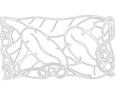 INDIGOS/Wandaufkleber-e182 hübsche Trompetenblume 96x53 cm- weiß, Vinyl, 96 x 53 x 1 cm