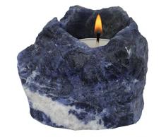 rockcloud Natürlicher Rohstein Taper Teelichthalter Luftpflanzenhalter Heilstein Hausdeko Figur Sodalith