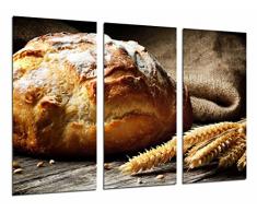 Wandbild - Laib Brot, Weizen, Gebäck, Gebäck, 97 x 62 cm, Holzdruck - XXL Format - Kunstdruck, ref.26575