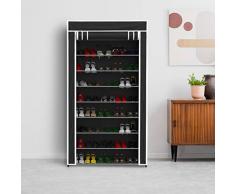 Lavish Home Schuhregal mit staubfreier, vertikaler Schuh-Organizer mit staubdichtem Vliesstoff und Metallrahmen