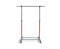 Perfekt mehr Gastone Garderobenständer auf Rollen, Metall, Marsala, 138 x 44 x 166 cm
