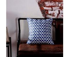 TAOSON Baumwolle Bestickt Kissen cover-s20501 18x18(45x45cm) S113 Navy Blue