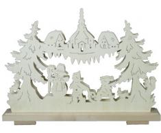 SchwibboLa SB 1-39 Erzgebirgischer Doppelt Beleuchteter Schwibbogen mit Zertifizierung SB 1-39, 50 x 30 cm