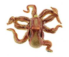 Kubla Craft Schmuckkästchen, Oktopus, mit österreichischen Kristallen, 10,2 cm lang