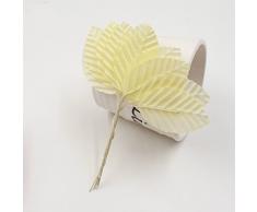 Leaf Künstliche Blumen, 5 cm, Nylon, Seide, grüne Blätter, für Hochzeit, Dekoration, DIY Kranz, Geschenk, Scrapbooking, Basteln, Kunstblumen Milchweiß