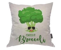 Moslion Brokkoli Überwurf Kissenbezug Sonnenbrille Cool Muscle Natur Gemüse Bio Nutrition Lächeln quadratisch Kissenbezug für Zuhause Auto Deko Baumwolle Leinen 45,7 x 45,7 cm 18 * 18 Inch Multi-a01