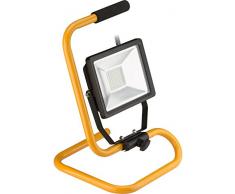 Goobay Baustrahler 30W LED Flutlicht mit mit Standfuß, Glas, 30 W, Schwarz/Gelb, 30W [Energieklasse A+]