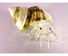 Sansukjai Seashell Einsiedler Krabbe Figuren Beach Tiere Mundgeblasenes Glas, Art Natürliche Collectible Geschenk Dekorieren # 702