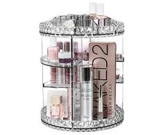 Sorbus Make-up-Organizer, 360° drehbar, verstellbar, Karussell zur Aufbewahrung von Kosmetik, Toilettenartikeln und mehr – ideal für Schminktisch, Badezimmer, Schlafzimmer, Schrank, Küche, PS Kunststoff, farblos, 10 L x 7.12 W x 11.75 H