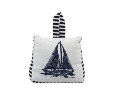 Hampton Nautical ZH-67620-A Sandsack Segelboot Türstopper, 15,2 cm, Blau/Weiß