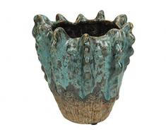 Blumentopf Feines Steingut - blau