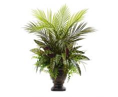 Nearly Natural Fast Natur gemischt Areca Palm, Farn & Pfau mit Übertopf, 68,6 cm