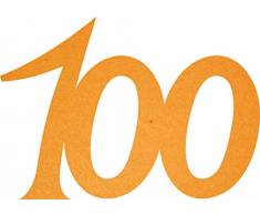 Petras Bastel News 25 x Jubiläumszahl 100 aus Filz dottergelb Streudeko, Fliz, 18 x 12 x 3 cm