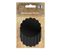 Blackboard Sticker, Aufkleber aus Tafelfolie, 12 Stück, Durchmesser ca. 6,5 cm, individuell beschriftbar, als Etikett für Vorratsbehälter oder Geschenkanhänger