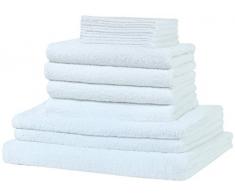 12 tlg. Frottier Handtuch XXL SET: alle Größen abgedeckt! - 5x Gästetücher, 4x Handtücher, 2x Duschtücher, 1x Badetuch - 100% Baumwolle 10 Top Farben (Weiß)