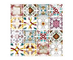 Yipscazo Wandfliese Marokkanisches Design zum Abziehen und Aufkleben, Anti-Schimmel Cherry