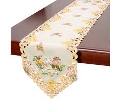Beige Ostern Bunny Tisch Leinen, Läufer 38,1 x 91,4 cm, beige, 15x108 inch