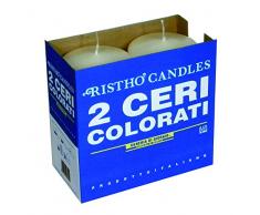 Cereria di Giorgio risthò Stumpenkerzen, Wachs, Creme, 8 x 8 x 15 cm, 2 Einheiten