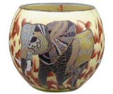 Windlicht Glas Cup Teelichthalter Kerzenhalter ELEFANT Größe 9 x 11 cm als Tischdekoration