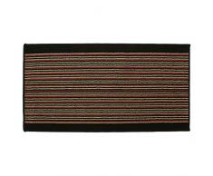 JVL Vigo gestreift Rückseite Maschinenwaschbar Eingang Läufer Teppich, Polypropylen/Latex, rot, 110 x 57 x 1,2 cm