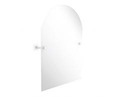 Allied Brass Montero Collection Contemporary Frameless Arched Top Tilt Mirror with Beveled Edge Wandspiegel, matt weiß