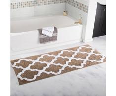 Lavish Home Badezimmerteppich mit Spalier 24 x 60 Taupe