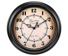 Fzy.bstim Wanduhr, geräuschlos, batteriebetrieben, Retro-Stil, Vintage-Uhr, dekorativ für Wohnzimmer, Küche, Büro, 30,5 cm