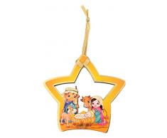 Needzo Weihnachtskrippe aus Holz, Sternform, 6,4 cm