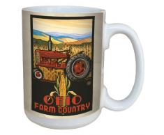 Tree-Free Greetings lm43359 Nostalgic Ohio Farm Land von Paul A. lanquist Keramik Becher mit Henkel/, 15-Ounce, farbenreiche