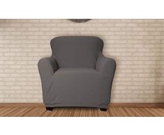 Quick Fit Hanover Stretch Samt Stuhlhusse Merlot, grau, Chair Cover