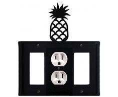 Village EGOG-44 Ananas aus Schmiedeeisen, 20,3 cm, für Einzelbett, Auslass und Abdeckung, Schwarz