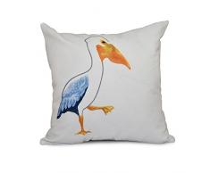 E-design 40,6 x 40,6 cm, Pelican März, Animal Print Kopfkissen, weiß, 40,6 x 40,6 cm