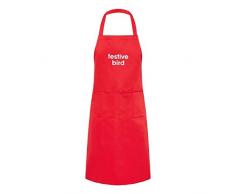 Artscape Sichtschutzfolie 100 Prozent Baumwolle Festive Bird Weihnachten Schürze, rot