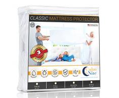 Matratze Pad Schutzfolie – wasserdicht und hypoallergen, Vinyl Kostenloser Topper – maschinenwaschbar, Twin, Full, Queen & King – by calmnitetm, Polyester-Mischgewebe, weiß, Volle Größe