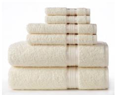 Baumwolle Craft Ultra Soft 6-teiliges Handtuch Set, luxuriöse 100% ringgesponnene Baumwolle, Heavy Gewicht & saugfähig, Viskose Besatz – 2 übergroßen Große Badetücher 30 x 54, 2 Handtücher 16 x 28, 2 Waschlappen 12 x 12 schwarz