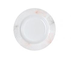 Dajar Suppenteller DIVARI 22cm, Glas, Weiß Grau Orange, 22 cm