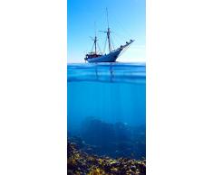 AG Design FTV 1513 Schiff auf dem Meer, Papier Fototapete - 90x202 cm - 1 Teil, Papier, multicolor, 0,1 x 90 x 202 cm