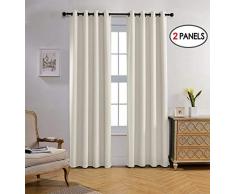 miuco Verdunkeln Tülle Strukturierte eingewoben Blackout Vorhänge für Wohnzimmer Vorhang Panels Set von 2..., metall, Begie, 52x84 Inch