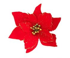 NOVELTY GIFTS1 Weihnachten Glitzer Weihnachtsstern Baum 12 Stück Rot