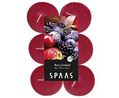 Spaas 12 Duft-Teelichter Maxi Paraffinwachs Aluminium Tasse Weinrot D 58 mm H 24 mm