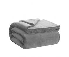 Ornavo Home Weicher Plüsch & Fuzzy Leichter Überwurf, Mikrofaser-Flanell-Fleece, Bettdecke, Couch & Sofa, wendbar, für alle Jahreszeiten Queen - 90 x 90 hellgrau