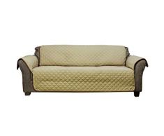Quick Fit Reynolda Sofabezug, wendbar, wasserdicht, Mikrofaser, mit Gurtschnallen, Granatgrün, Granat Natur, 110x70.5